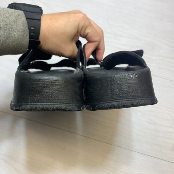 Birkis Birkenstock Arizona Slide Sandals Size 46 Mens 13 Black 2 Strap Leather main image 5
